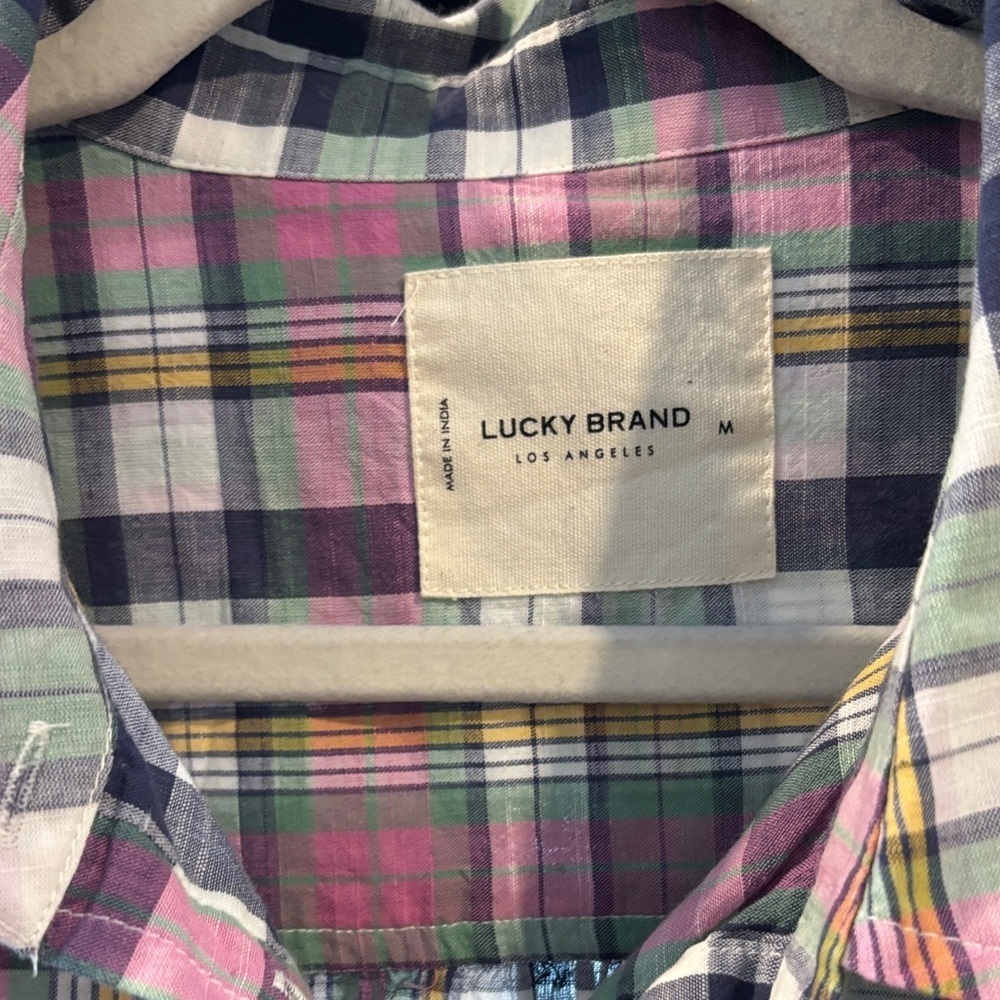 Lucky Brand J. Crew Colorful Plaid Button Down Shirt - Picture 5 of 7